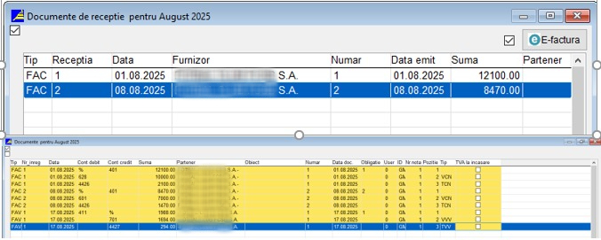 Captură ecran modul Contabilitate Arhimedes ERP
